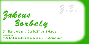 zakeus borbely business card